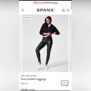 Spanx Faux Leather Leggings - Size Small